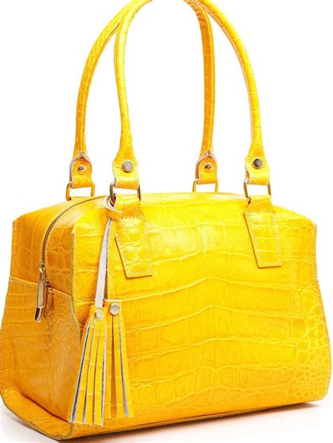 yellow leather purses